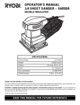 Ryobi S605D8 User manual