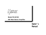 Audiovox Menace PAS2150 User manual