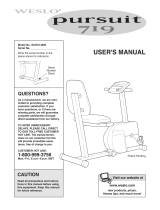 Weslo Pursuit E21 User manual