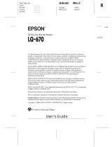 Epson LQ 670 - B/W Dot-matrix Printer User manual