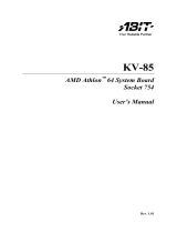 Abit AMD Athlon 64 System Board Socket 754 User manual