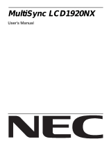 Mitsubishi LCD1920NX BK - MultiSync - 19" LCD Monitor User manual