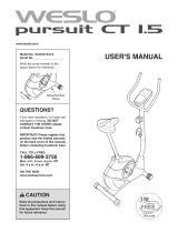 Weslo Pursuit E 25 Bike User manual