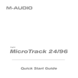 M-Audio MicroTrack 24/96 User manual