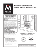 Majestic fireplaces NVC36 Operating instructions