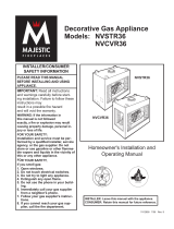 Majestic fireplaces NVSTR36 Operating instructions