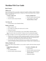 Meridian 9316 User manual