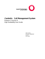 Lucent Technologies CentreVu Release 3 Version 8 High Availability User manual