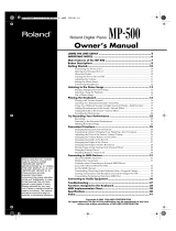 Roland MP-500 User manual