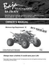 Baja Motorsports BA 250 ATV Owner's manual