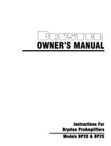 Bryston BP-20 User manual