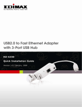 Edimax Technology USB 2.0 to Fast Ethernet Adapter With 3-Port USB Hub EU-4230 User manual