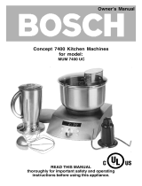 Bosch MUM 7400 Owner's manual