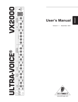 Behringer Ultra-Voice VX2000 User manual