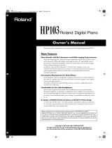 Roland HP-103 User manual