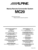 Alpine MC20 Operating instructions