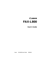 Canon FAX L800 User manual