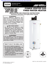 GSW POWER VENTED WATER HEATER Operating instructions