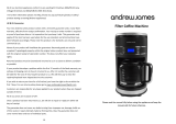 Andrew James Premium Coffee Maker With IntegratedGrinder User manual