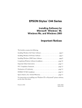 Epson Stylus C44UX series Important information
