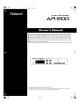 Roland AR-200 User manual