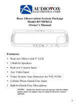 Audiovox Rear Observation System Package RVMPKG1 User manual