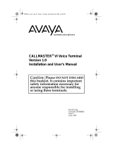 Avaya Definity Callmaster III User manual