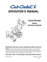 Cub Cadet 826 SWE User manual