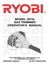 Ryobi 2075r User manual