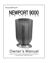 Advanced PureAir Air Purifier NEWPORT 9000 User manual