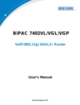 Billion Electric Company BiPAC 7402VGP User manual