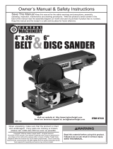 Central Machinery 4 in. x 36 in. Belt/6 in. Disc Sander Owner's manual