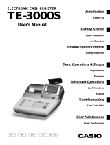 Casio TE-3000S - Cash Register User manual