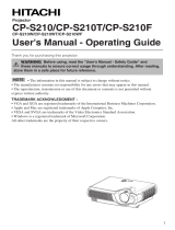 Hitachi CP-S210T User manual