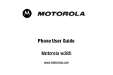 Motorola W385 User manual