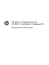 HP ENVY TouchSmart 15-j100 Quad Edition Notebook PC series User manual