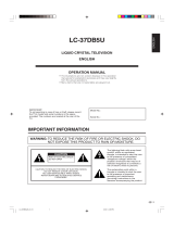 Sharp LC-37DB5U Operation Manual User manual