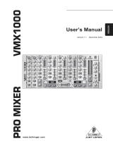 Behringer Pro Mixer VMX1000 User manual