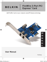 Belkin CARTE FIREWIRE 3-PORT PCI EXPRESS #F5U504 Owner's manual
