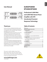 Behringer EP4000 Europower Endstufe User manual