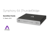 Apogee Symphony 64 ThunderBridge User guide