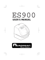 Acroprint ES900 Electronic Time Recorder User manual