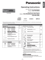 Panasonic CQRX100U - AUTO RADIO/CD/MP3 DECK Operating instructions