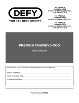 Defy 600 Premium Chimney Cookerhood CHW 6215 S – DCH 311 / CHW 6215 B – DCH 310 Owner's manual