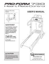 Pro-Form 730 Treadmill User manual