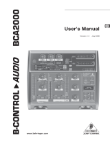 Behringer BCA2000 User manual