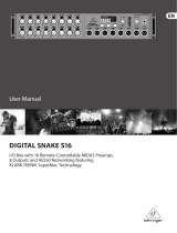 Behringer Digital Snake S16 User manual