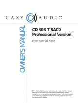 Cary Audio Design CD-303T SACD Pro User manual
