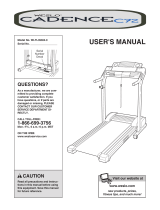 Weslo Cadence C72 Treadmill User manual