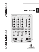 Behringer Pro Mixer VMX300 User manual